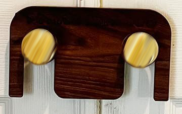PetBlocker Duo French Door Hanger and Door Lock, Solid Walnut Hardwood, Small Size
