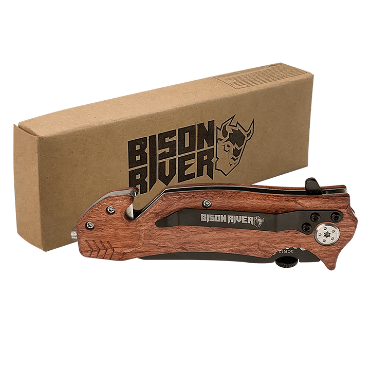 Bison River Engraved Safety and Rescue Knife