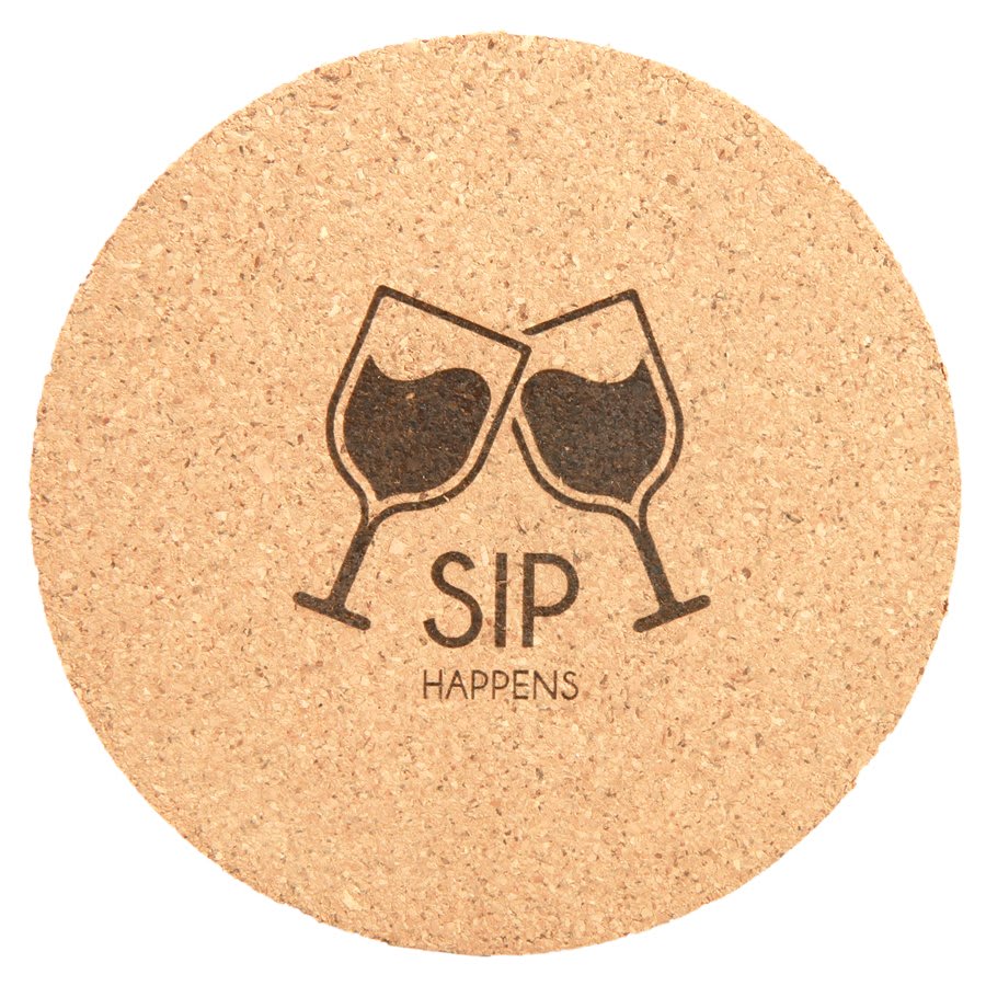 Round Cork Coaster Set - Pair of 2 - 4 Inch