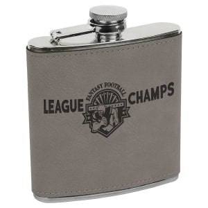 Personalized 6 oz Leather Wrapped Metal Flask
