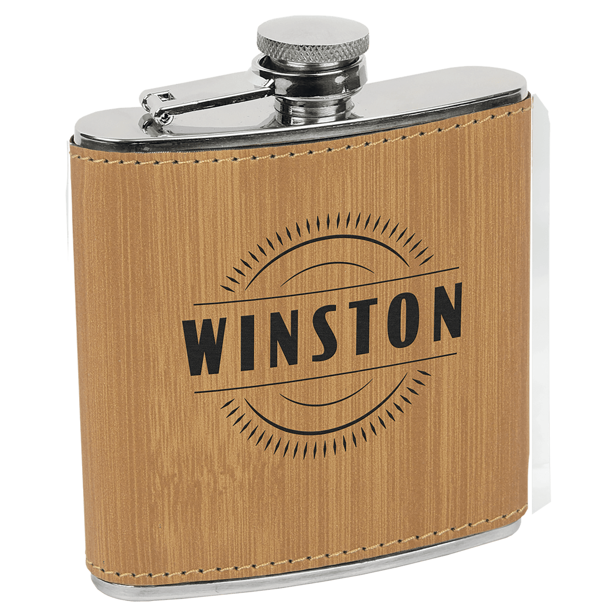 6 oz. Leather Stainless Steel Flask