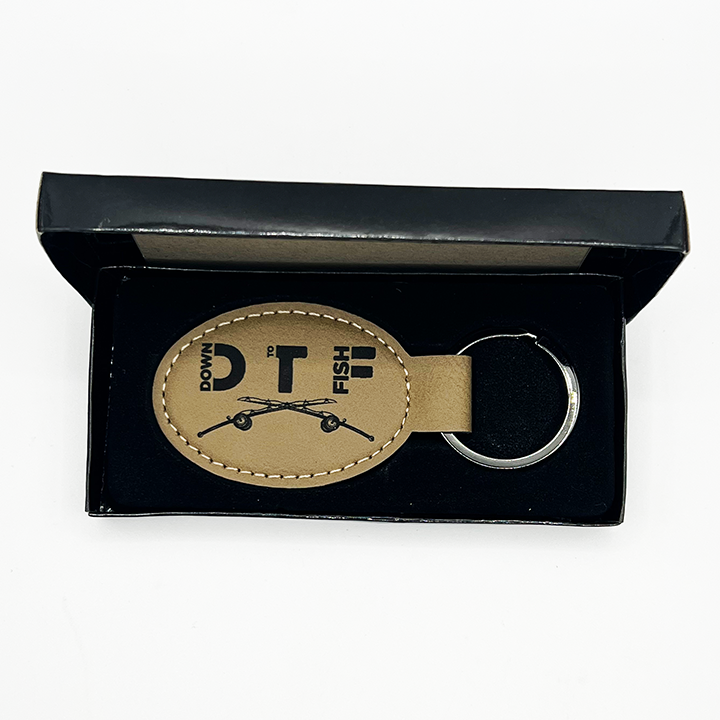 Down To Fish Leather Keychain
