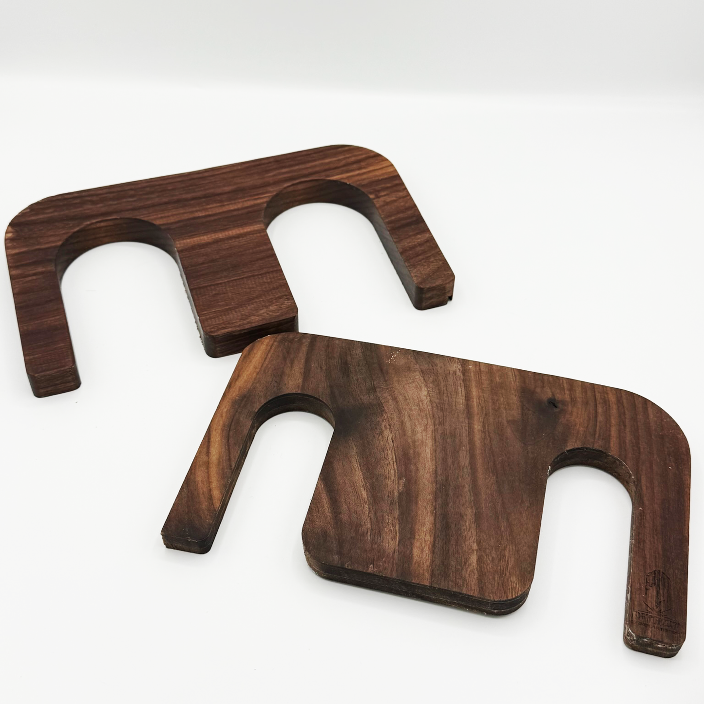 PetBlocker Duo French Door Hanger and Door Lock, Solid Walnut Hardwood, Small Size