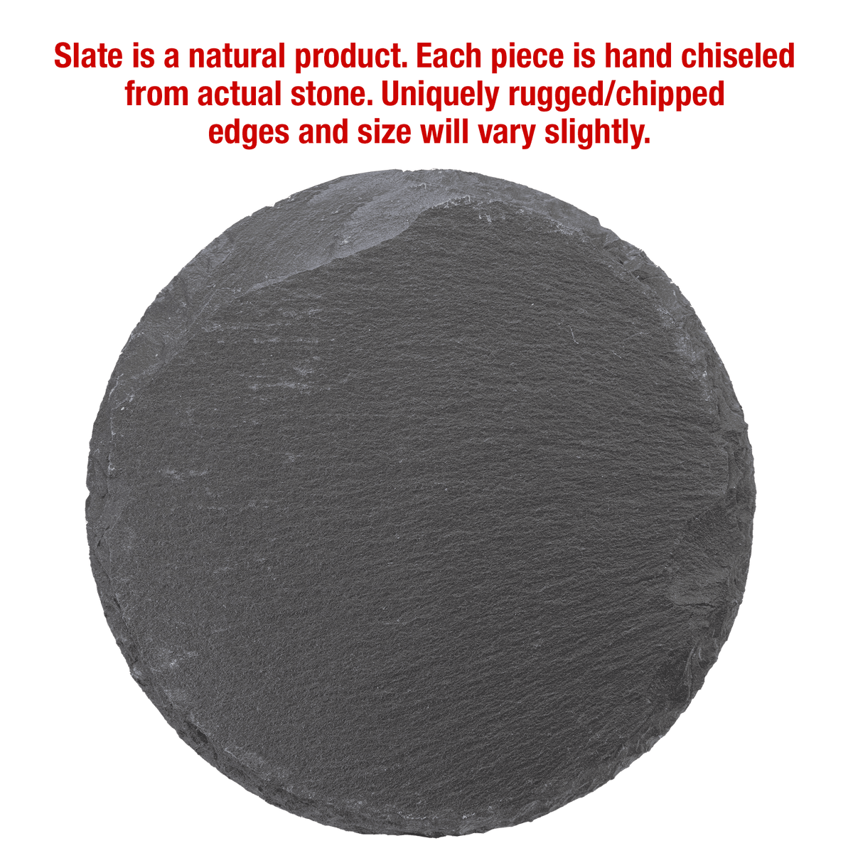 4 Inch Round Slate Coaster Set - Pair of 2