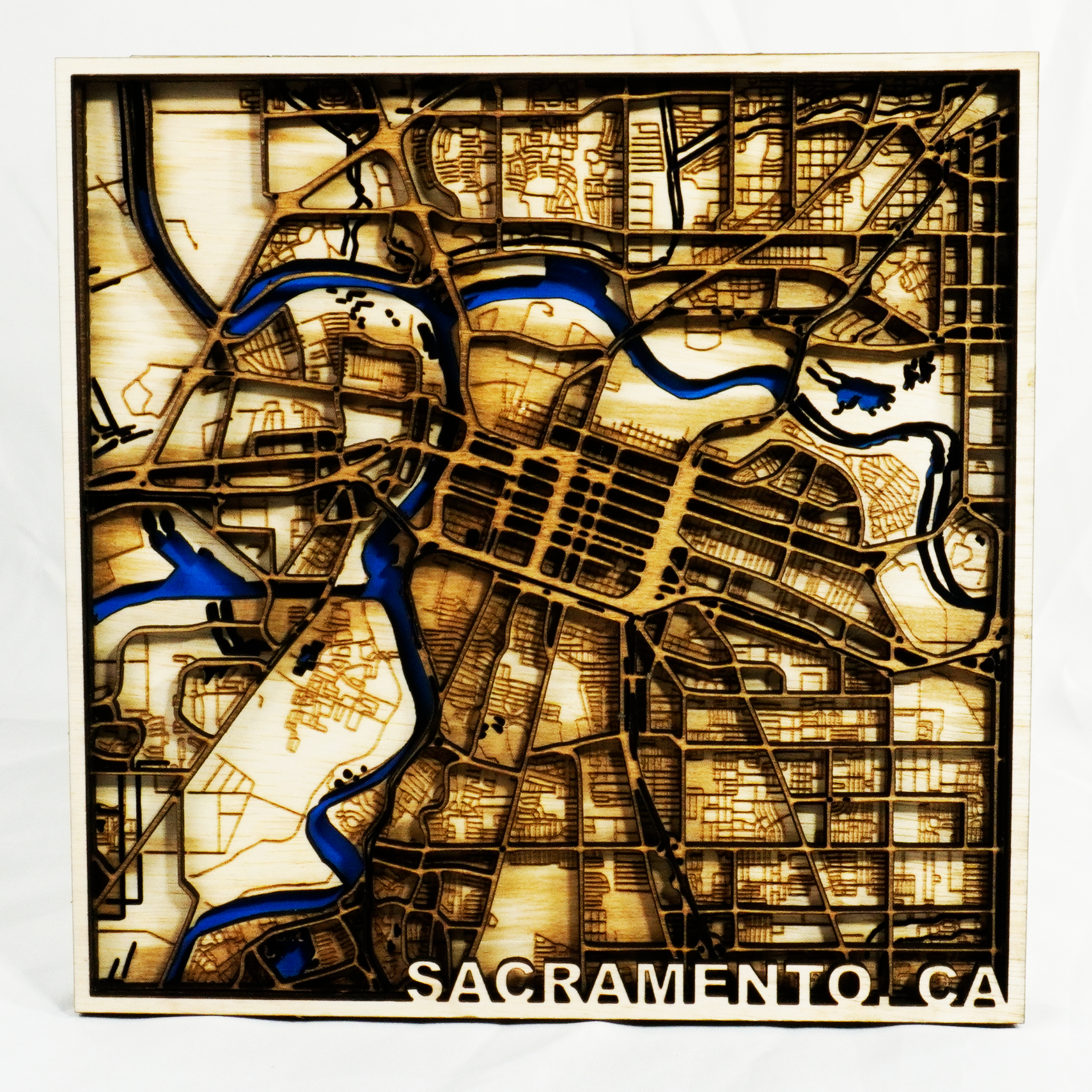 Sacramento 3D Layered Map
