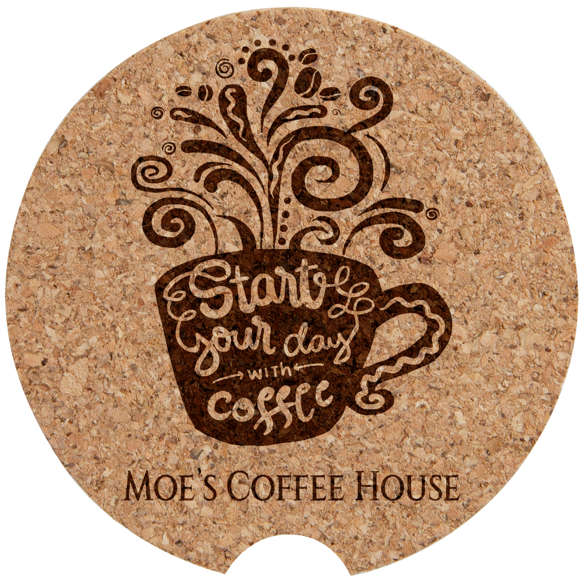 2.5 Inch Cork Car Coaster Set - Pair of 2