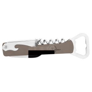 Custom Engraved Leatherette Wine Bottle Opener | Corkscrew & Foil Cutter