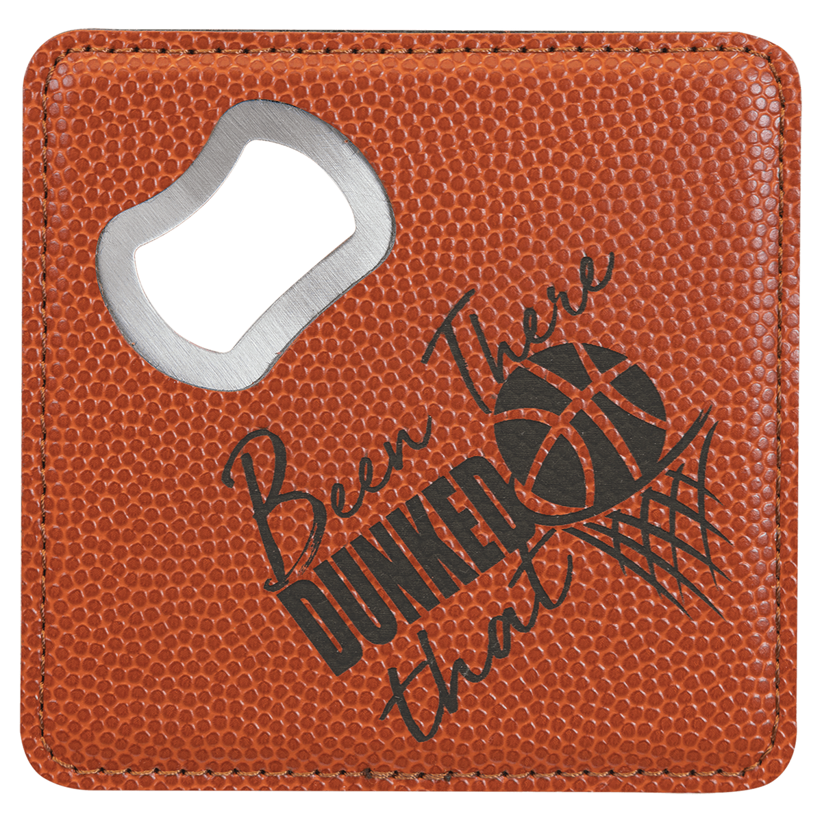 Square Basketball Coaster Bottle Opener Set