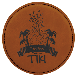 Round Leatherette Coaster Set