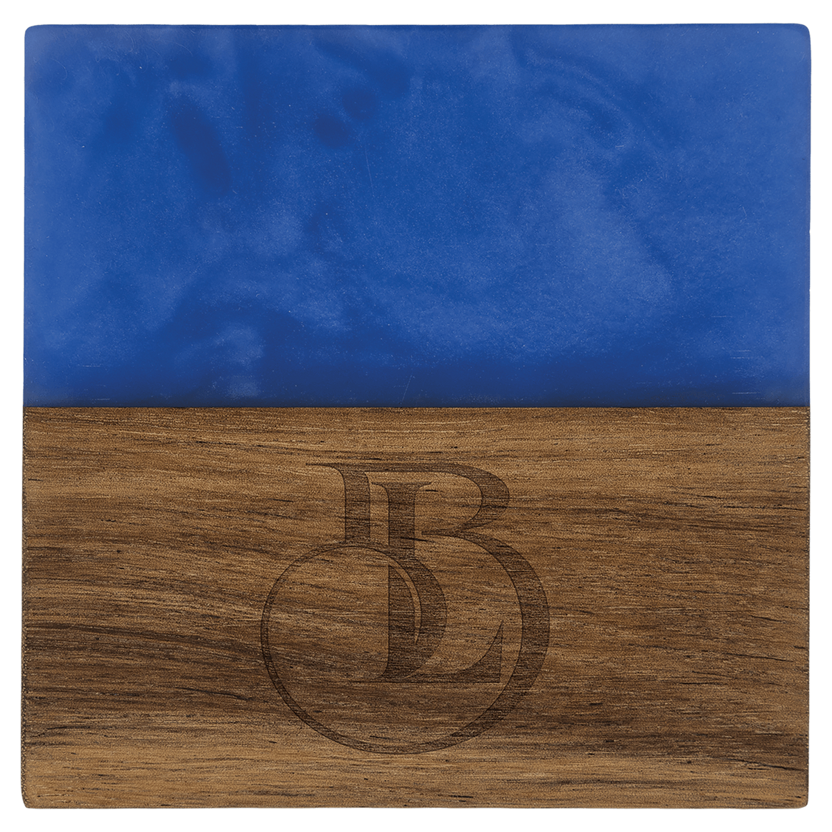 Square Acacia Wood & Resin Accent Coaster Set