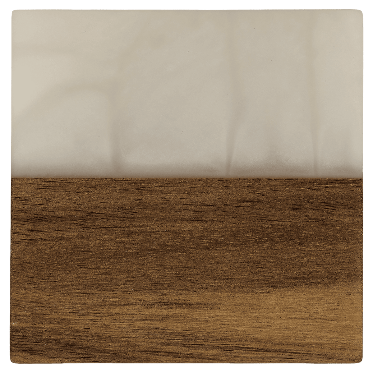 Square Acacia Wood & Resin Accent Coaster Set