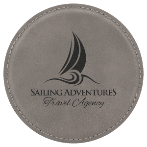 Round Leatherette Coaster Set