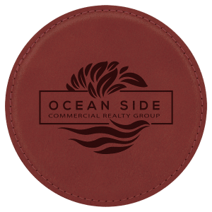 Round Leatherette Coaster Set