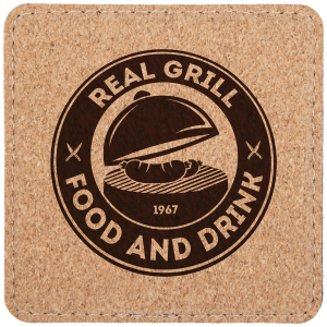 Square Cork Coaster with Stitching Set
