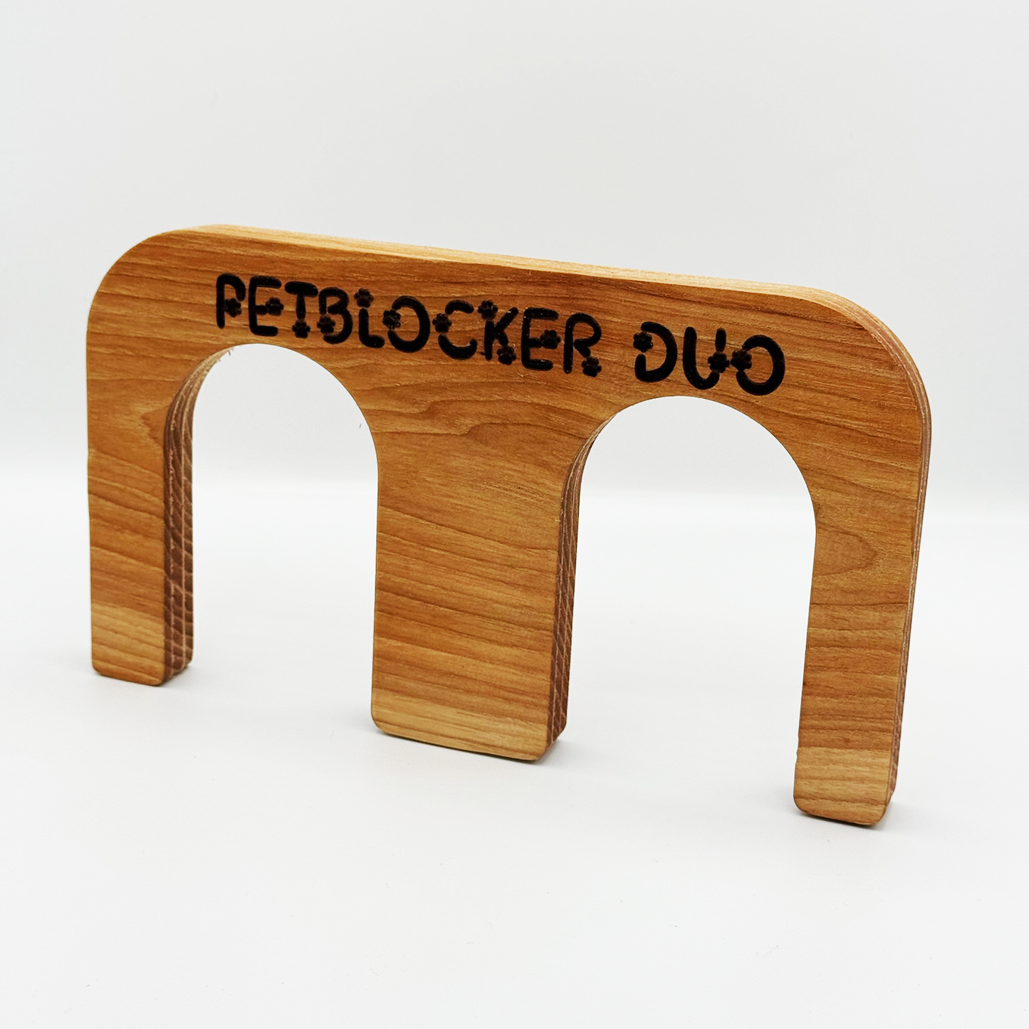 PetBlocker Duo French Door Hanger and Lock Solid Oak Hardwood, Universal