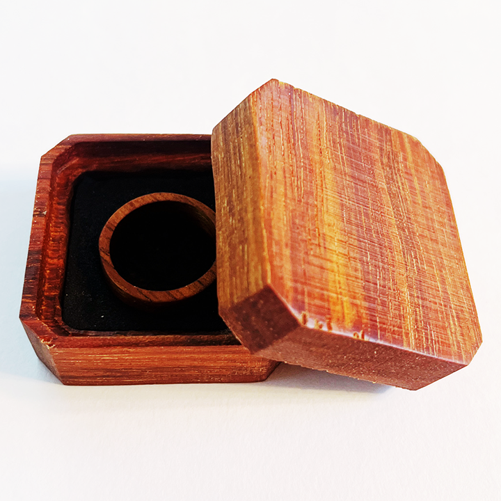 Solid Wood Brazilian Cherry Ring and Matching Box