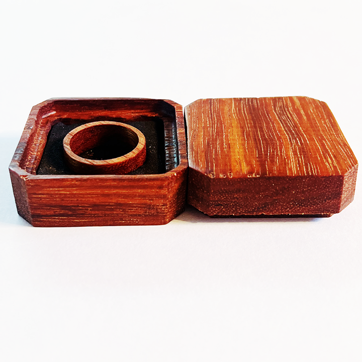 Solid Wood Brazilian Cherry Ring and Matching Box