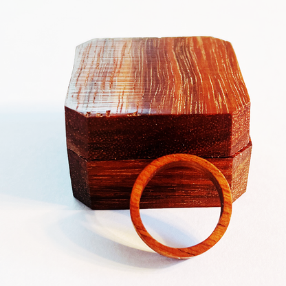 Solid Wood Brazilian Cherry Ring and Matching Box