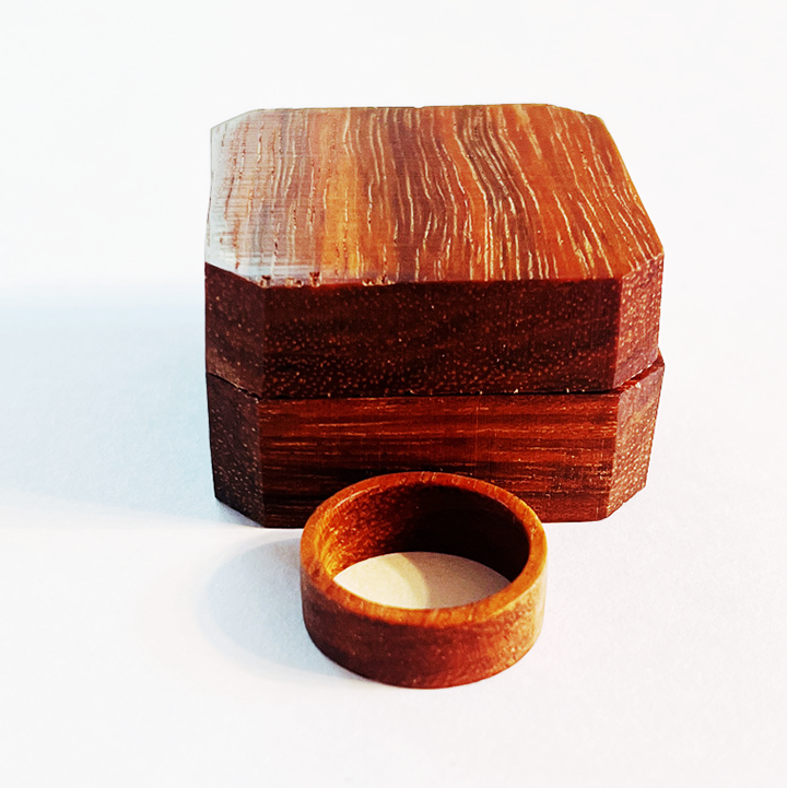 Solid Wood Brazilian Cherry Ring and Matching Box