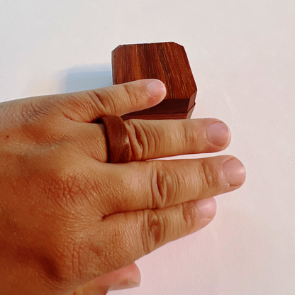 Solid Wood Brazilian Cherry Ring and Matching Box