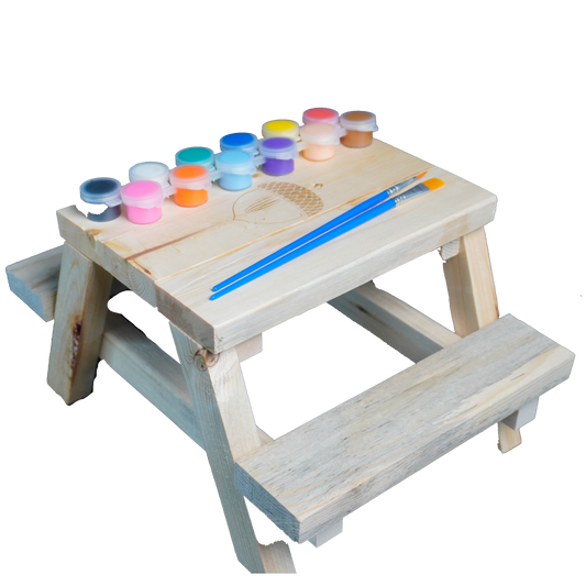 DIY Wooden Squirrel Picnic Table Craft Kit – Kids Paint & Build Outdoor Feeder Bench