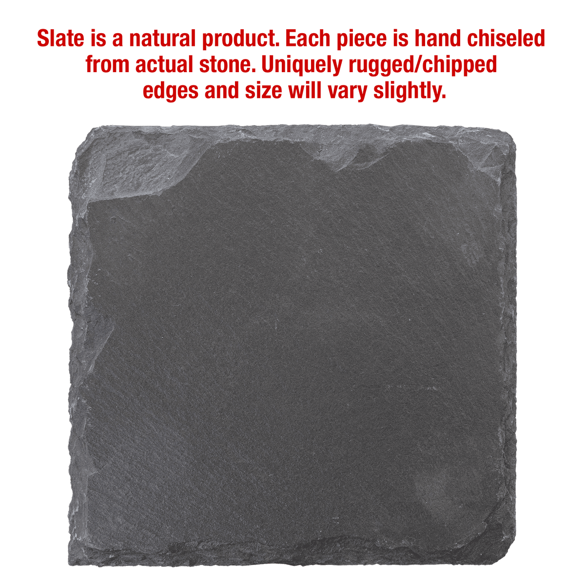 4 Inch Square Slate Coaster Set - Pair of 2